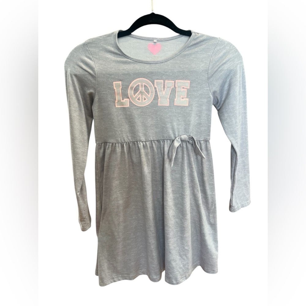 5 FOR $20 FreeStyle Big Kids Girls Grey Love Dress sz 10